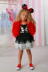 Girls Red Fluffy Tulle Jacket, Sizes 12M-14